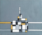 Milton da Costa, `Construção, datado de 1961` - óleo sobre tela medindo 22x27, assinatura no verso