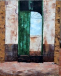José Paulo Moreira da Fonseca, `Fachada e Muro, datado de 1990` - óleo sobre tela medindo 41x33, a.c.i.d