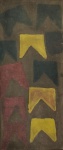 Alfredo Volpi, `Bandeirinhas` - Têmpêra sobre cartão medindo 67 x 29, assinado no verso (com certificado do artista)