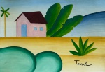 Tarsila do Amaral, `Paisagem com Casinha` - guache sobre papel medindo 20 x 30, a.c.i.d