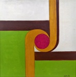Aluísio Carvão, `Geometrico` - óleo sobre tela medindo 40x40, a.c.i.d