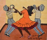 Heitor dos Prazeres, `Sambistas` - óleo sobre placa medindo 18,5 x 21,5, a.c.i.d - datado Rio 10/11/1965