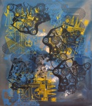 Roberto Burle Marx, `abstrato` - Panneaux medindo 120x100, a.c.i.d, com certificado grafotécnico emitido pelo Perito José Antônio Marques
