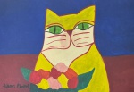 Aldemir Martins, `Gato amarelo` - guache sobre papel medindo 21x29, a.c.i.d