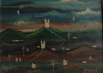Alberto da Veiga Guignard -`Paisagem Imaginária` - Óleo sobre tela medindo 25 x 33, - a.c.i.d e verso