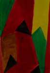 Alfredo Volpi, `Bandeirinhas` - tempera sobre papel medindo 24x17, a.c.i.d