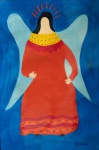 DJANIRA DA MOTTA E SILVA, `Santa` - guache sobre papel medindo 21 x 30, a.c.i.d