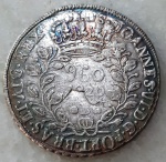 Brasil, Patacão, 960 Réis, 1820B, Bahia. Variante 3B (Reb) "Vinte" pequeno. Recunho 8 Reales, Carolus IIII, México FH 1802. Anverso no reverso, Zodíaco abaixo do Trópico Sul, Zodíaco deslocado. Prata