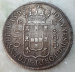 Brasil, Patacão, 960 Réis, 1816R, Rio de Janeiro. Variante 27B (Lupércio). Disco Grande  Recunho sobre 8 Reales. Potosí. STAB sombreado à esquerda. Busto Grande. Prata