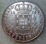 Brasil, Patacão, 960 Réis, 1816B, Bahia. Variante 9A, (Reb) Recunho 8 Reales (Lima). Data emendada sobre 1815. Prata