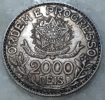 Brasil, 2000 réis, 1913, Estrelas soltas,  P708, Prata (Bela pátina)