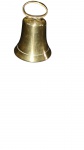 Pequena sineta confeccionada em bronze polido, com pega superior .Medidas: 8 cm (altura) x 7 cm (diâmetro da base).