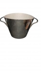 Balde para Champanhe  em Metal Prateado Design contemporâneo corpo cônico com duas pegas laterais . Dimensões: 20 cm x 36 cm Bom estado geral, apresentando pátina natural de oxidação e ligeiras marcas de uso.