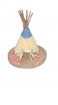 Antiga tenda indigena  artesanal em tecido , peça antiga vendida no estado com marcas do tempo conforme fotos. Medindo 20 cm(h) x 19 cm diâmetro