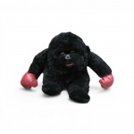 Gorila Boxer de Pelúcia Vintage  Angel Toy Co.Fabricante: Angel Toy Co. (Los Angeles, Fabricado na China  Circa 1980 / 1990 , Clássico e nostálgico gorila de pelúcia preta, caracterizado com suas icônicas luvas de boxe vermelhas em material sintético. Possui olhos de resina e detalhes expressivos no rosto.Excelente estado , Pelagem preservada e limpa. Acompanha a etiqueta original de tecido ("tush tag") perfeitamente legível no verso.