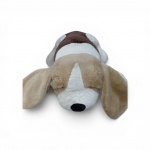 Cão de Pelúcia Vintage  Lúdico Toys Grande pelúcia estilo sleeping (Beagle/Basset), tricolor (bege, branco e marrom).  Apresenta etiqueta original preservada do fabricante nacional Lúdico Toys com a inscrição "especialmente para você". Excelente estado de conservação.Dimensões: 1,00 m x 52 cm.