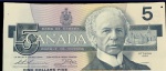 5 DOLLARS estampa: Sir Wilfrid Laurierreverso: pássaro FE - sem sinais de circulação ou manuseio