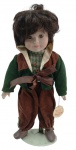 ALBERON - Boneco de porcelana da Alberon,  com traje de época, feito em tecido aveludado, altura  27cm. Linda peça de colecionador.
