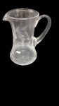 Antiga jarra em Demi cristal translucida, bojo lavrado com ramos de trigo. Alt.22 cm