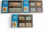 Conjunto composto por 3 cartelas oficiais emitidas pelas Ilhas Seychelles, contendo séries temáticas de fauna marinha, aves e paisagens locais. Selos novos, sem uso , preservados em embalagem original do bureau filatélico. Peças ideais para colecionadores de filatelia temática (fauna, aves, vida marinha) e colecionadores de emissões internacionais.Excelente estado de conservação.