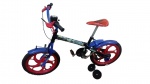 Bicicleta Infantil  semi -nova  "Caloi Spider-Man "  Aro 12 Quadro em aço preto com grafismo do Homem-Aranha, garfo e para-lamas azuis, selim temático e rodas de nylon vermelhas. Acompanha rodinhas laterais removíveis e pedais com refletores. Em excelente estado de conservação e pronta para uso.