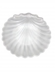 CENTRO DE MESA BRANCO EM FORMA DE CONCHA no formato de concha em material não identificado.  Made in U.S.A.. Impecável. Medindo 7 x 40 x 38 cm