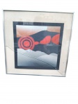PIETRINA CHECACCI-  "STELLAR LANDSCAPE" Serigrafia abstrata , Tiragem 76/99, assinada a lápis. Emoldurada. Dimensões: 30 x 30 cm .Obs.: Vidro (necessita substituição).
