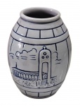 Pequeno vaso em cerâmica vitrificada - 12x09 cm.