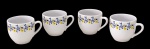 POZZANI - Conjunto com 4 xícaras de café em porcelana - 5,5x8,5 cm.