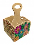 Porta talheres em mdf pintado - 26x17x17 cm.