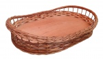 Cesto em vime com base em madeira - 10x51x34 cm.