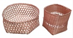 Lote composto por 2 cestos em palha - 13x29 cm o maior e 16x16x17 cm o menor.