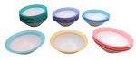 Conjunto com 20 bowls em plástico - 05x15 cm - com riscos do uso.