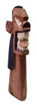 Escultura Carranca em madeira pintada esculpida - 42x07x11 cm.