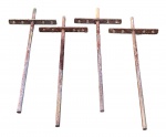 Conjunto com 4 suportes invisível em metal para prateleira - 36x14 cm - com desgastes no acabamento.