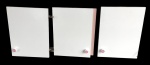 Lote com 3 portas em madeira revestido com fórmica e puxadores em porcelana - 48,5x36 cm.