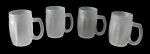 Conjunto com 4 canecas em vidro fosco - 11x11x07 cm.
