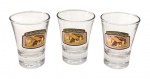 Conjunto com 3 copos para dose em cristal - 07x05 cm.