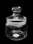 Pote com tampa em vidro - 15x10 cm.