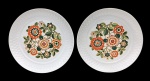 REAL - Par de pratos rasos em porcelana - 24 cm.