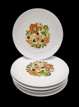 REAL - Conjunto com 6 pratos de sobremesa em porcelana - 17 cm.