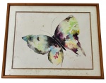 NORMA JOHANSEN - Pintura s/ papel  24x32 cm - emoldurado em moldura em madeira, paspatur e vidro antireflexo 32x40 cm - acid 1996 - com pontos amarelados pela ação do tempo.