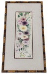 NORMA JOHANSEN - Pintura s/ papel  32x12 cm - emoldurado em moldura em madeira com paspatur e vidro 49x27 cm - acid 1990 - com leves amarelados pela ação do tempo.