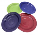 Conjunto com 4 pires para chá em porcelana - cor dupla conforme fotos - 15 diam.
