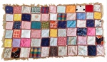 Caminho de mesa em patchwork e juta - 80x43 cm.