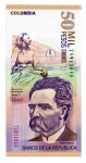 Cédula Colômbia - 50 000 Pesos 2010 P-449a FE - Jorge Isaacs.