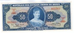 Cedula do Brasil - 50 Cruzeiros 1961 C-028 Serie Nº 1163 FE - 1ª Estampa - Princesa Isabel.