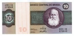 Cédula Do Brasil - 10 Cruzeiros 1970 C-137 - Sob/FE - (Antonio Delfin Netto - Ernane Galveas) - Dom Pedro II.