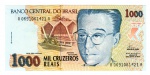 Cédula Do Brasil - 1000 Cruzeiros Reais 1993 C-238 FE ( Fernando Henrique - Pedro Malan ) - Anisio Teixeira.