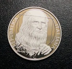 Moeda Itália 10 Euros 2006 - Km-285 Proof Fc - Prata (0,925) - 22g - 34mm - Edição comemorativa Programa Europe Star (3ª edição) - Figuras europeias ilustres: Leonardo Da Vinci - Série: Programa Europa Coin - NA CAPSULA ORIGINAL